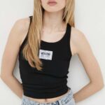 Moschino Jeans top femei, culoarea negru