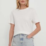North Sails tricou din bumbac femei, culoarea bej, 093363