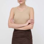 Weekend Max Mara top din bumbac culoarea bej 2415940000000