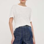 Weekend Max Mara tricou de in culoarea bej 2415940000000