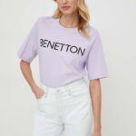 United Colors of Benetton tricou din bumbac femei, culoarea violet