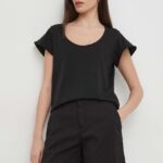 United Colors of Benetton tricou din bumbac femei, culoarea negru