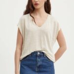 United Colors of Benetton top de in culoarea bej