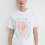 Volcom tricou din bumbac femei, culoarea alb