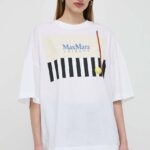 Max Mara Leisure tricou din bumbac femei, culoarea alb 2416970000000