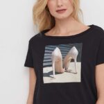 Sisley tricou din bumbac femei, culoarea negru
