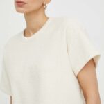 American Vintage tricou din bumbac femei, culoarea bej