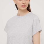Abercrombie & Fitch tricou din bumbac femei, culoarea gri