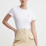 Abercrombie & Fitch tricou femei, culoarea alb