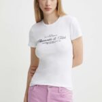 Abercrombie & Fitch tricou femei, culoarea bej