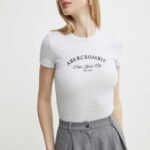 Abercrombie & Fitch tricou femei, culoarea gri