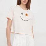 Save The Duck tricou din bumbac femei, culoarea roz