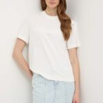 Miss Sixty tricou din amestec de matase SJ3710 S/S T-SHIRT culoarea alb, 6L1SJ3710000
