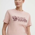 Fjallraven tricou Lush Logo T-shirt femei, culoarea roz, F14600165