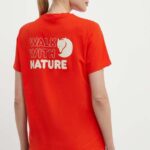 Fjallraven tricou Walk With Nature femei, culoarea portocaliu, F14600171