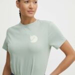 Fjallraven tricou Fox Boxy Logo femei, culoarea verde, F87153