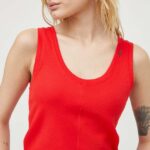 G-Star Raw top din bumbac culoarea rosu