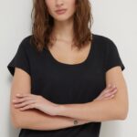 Superdry tricou femei, culoarea negru