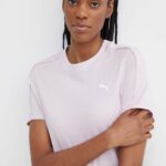 Puma tricou din bumbac HER femei, culoarea violet, 677883