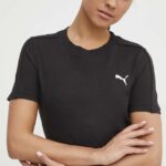 Puma tricou din bumbac HER femei, culoarea negru, 677883