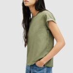 AllSaints tricou din bumbac ANNA femei, culoarea verde