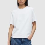 AllSaints tricou din bumbac LISA femei, culoarea alb