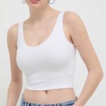 Hollister Co. top femei, culoarea alb