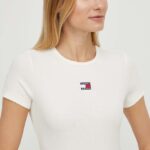 Tommy Jeans tricou femei, culoarea bej DW0DW17881