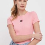 Tommy Jeans tricou femei, culoarea roz DW0DW17881