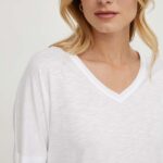 Geox tricou W4510C-T3093 W T-SHIRT femei, culoarea alb