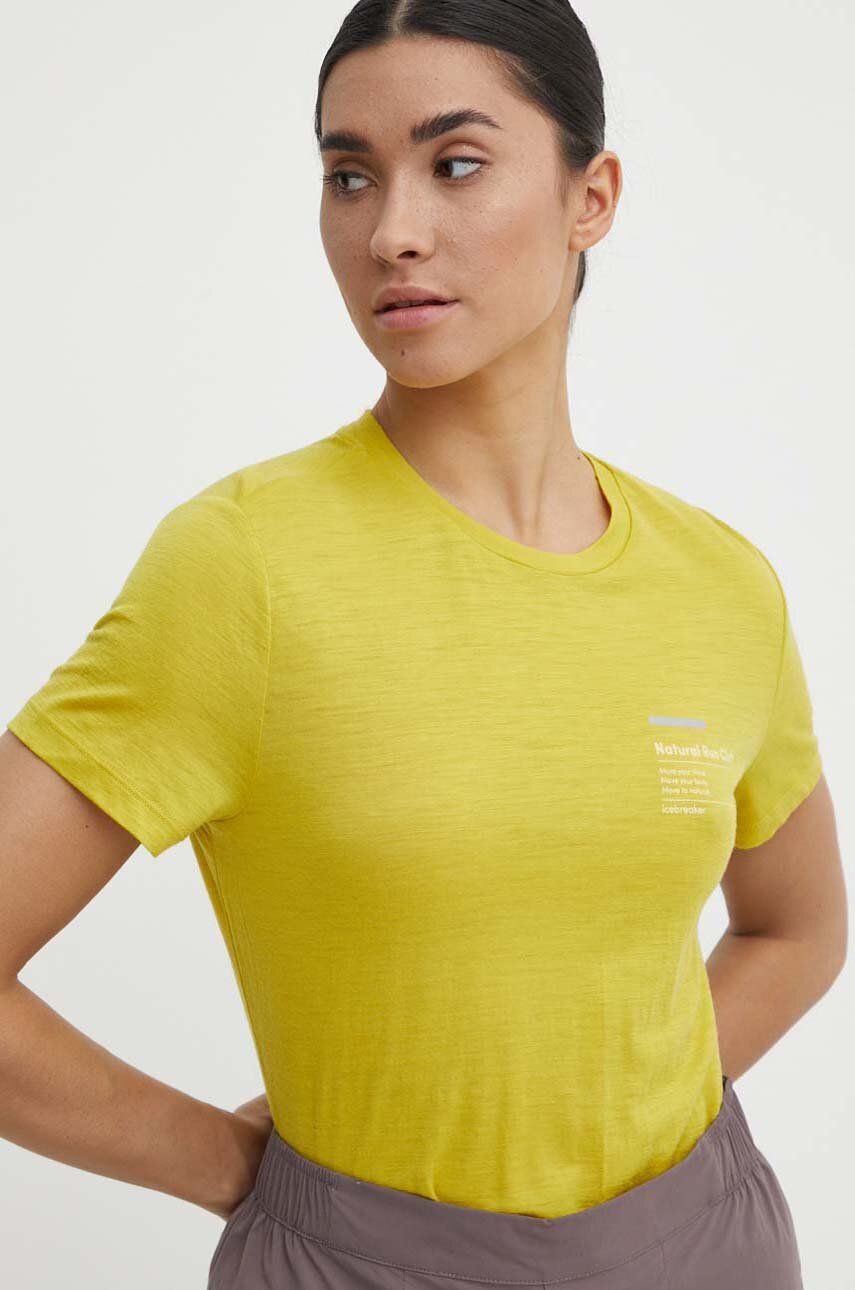 SS24-TSD1UZ-71X_F1 Icebreaker tricou sport Merino 150 Tech Lite III Natural Run Club 2.0 culoarea verde, IB0A56YHA861 - imagine 1