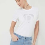 Desigual tricou femei, culoarea alb