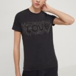 Desigual tricou femei, culoarea negru