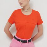 Desigual tricou femei, culoarea portocaliu