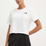 The North Face tricou W Simple Dome Cropped Slim Tee femei, culoarea alb, NF0A87U4FN41