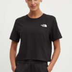 The North Face tricou W Simple Dome Cropped Slim Tee femei, culoarea negru, NF0A87U4JK31