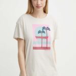 Protest tricou din bumbac Prtglassy femei, culoarea bej, 1611043