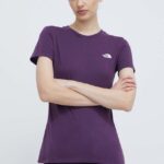 The North Face tricou femei, culoarea violet, NF0A87NHV6V1