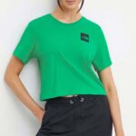 The North Face tricou din bumbac femei, culoarea verde, NF0A87NBPO81