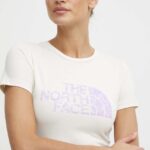 The North Face tricou din bumbac femei, culoarea bej, NF0A87N6YFO1