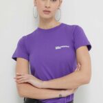 Karl Lagerfeld Jeans tricou din bumbac femei, culoarea violet
