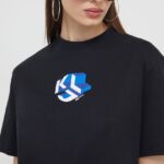 Karl Lagerfeld Jeans tricou din bumbac femei, culoarea negru