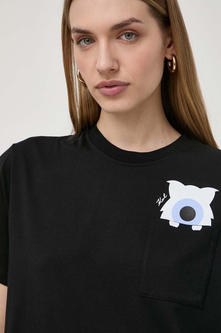 SS24-TSD26U-99X_F1 Karl Lagerfeld tricou din bumbac x Darcel Disappoints femei, culoarea negru - imagine 1
