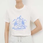 The North Face tricou din bumbac femei, culoarea bej, NF0A87E0QLI1