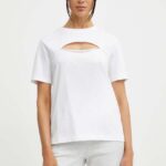 Champion tricou din bumbac femei, culoarea alb, 117348