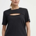 Champion tricou din bumbac femei, culoarea negru, 117348