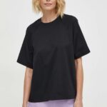 Champion tricou din bumbac femei, culoarea negru 117351