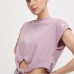 Champion tricou din bumbac femei, culoarea violet, 117178