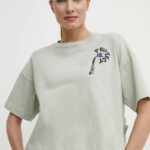 Champion tricou din bumbac femei, culoarea verde 117231