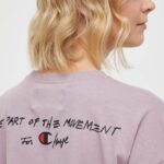 Champion tricou din bumbac femei, culoarea violet 117231